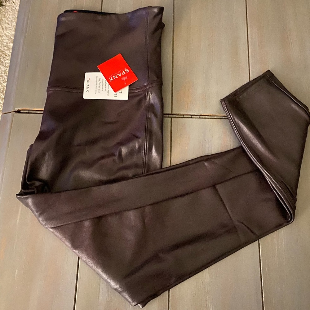 Spanx Faux Leather Leggings Size XL